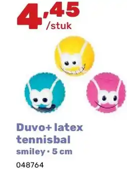 Happyland Duvo+ latex tennisbal smiley • 5 cm aanbieding