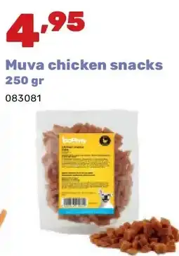 Happyland Muva chicken snacks 250 gr aanbieding