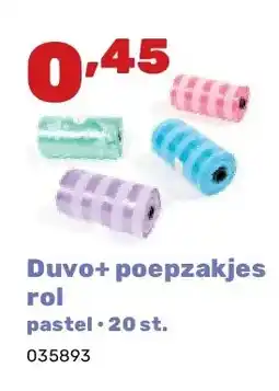 Happyland Duvo+ poepzakjes rol pastel • 20 st aanbieding