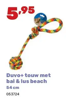 Happyland Duvo+ touw met bal & lus beach 54 cm aanbieding