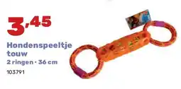 Happyland Hondenspeeltje touw 2 ringen • 36 cm aanbieding