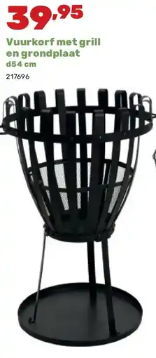 Happyland Vuurkorf met grill en grondplaat d54 cm aanbieding
