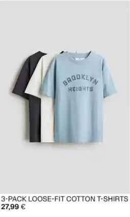 H&M Loose fit cotton t-shirts aanbieding