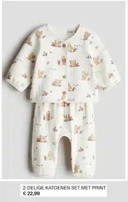 H&M 2-delige katoenen set met print aanbieding