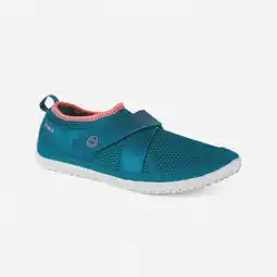 Decathlon Waterschoenen met klittenband voor volwassenen Aquashoes 500 blauw roze aanbieding