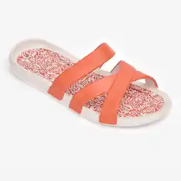 Decathlon Badslippers voor dames Slap 500 wit/oranje aanbieding