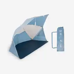 Decathlon Compacte strandtent 3 personen UPF50+ diameter 180 cm Iwiko grijs beige aanbieding