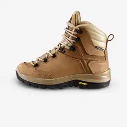 Decathlon WATERDICHTE HOGE TREKKINGSCHOENEN VOOR DAMES MT500 LEER VIBRAM aanbieding