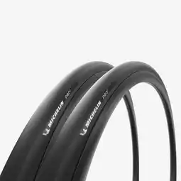 Decathlon Set van 2 racefiets vouwbanden Pro 5 700x25 zwart aanbieding