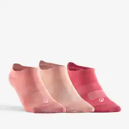Decathlon Lage sportsokken RS 160 roze met een motiefje set van 3 aanbieding
