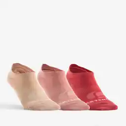 Decathlon Lage sportsokken RS 160 roze met een motiefje set van 3 aanbieding