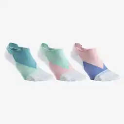 Decathlon Lage sportsokken RS 160 colorblock roze set van 3 paar aanbieding