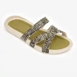 Decathlon Badslippers voor dames Slap 500 beige/goud/olijf aanbieding