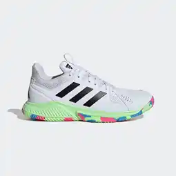 Decathlon Handbalschoenen voor volwassenen Court Flight wit/geel/blauw aanbieding