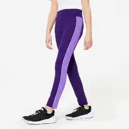 Decathlon Meisjeslegging met hoge taille en zakken paars aanbieding