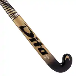 Decathlon Hockeystick voor volwassenen experts low bow 85% carbon Carbotec C85 goud/zwart aanbieding