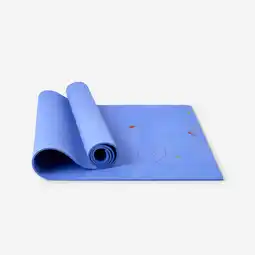 Decathlon Yogamat met draagriemen voor kinderen 5 mm dik blauw aanbieding