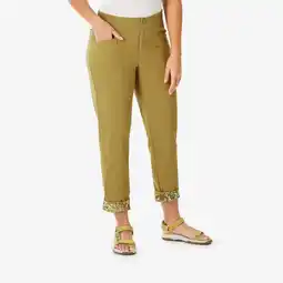 Decathlon Wandelbroek voor dames NH500 linnen aanbieding
