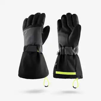 Decathlon WARME EN WATERDICHTE SKIHANDSCHOENEN VOOR KINDEREN 550 ZWART/GRIJS aanbieding