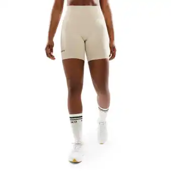 Decathlon Dames Fitness naadloze sportshort Dynamic Beige aanbieding