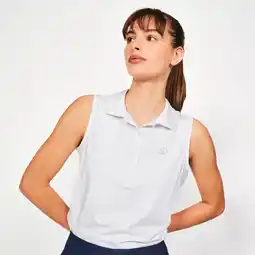 Decathlon Mouwloze golfpolo voor dames WW500 wit aanbieding