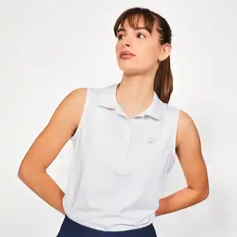 Decathlon Mouwloze golfpolo voor dames WW500 wit aanbieding