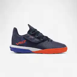Decathlon Voetbalschoenen met klittenband voor kinderen Viralto I Easy TF turf paars aanbieding