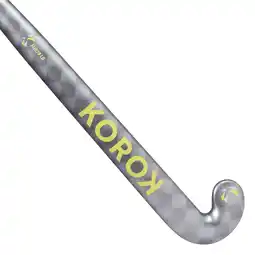 Decathlon Hockeystick voor junioren low bow 20% carbon FH920 grijs geel aanbieding