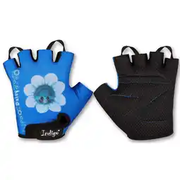 Decathlon Kinderfietshandschoenen KAMILLE INDIGO Wit-Blauw aanbieding