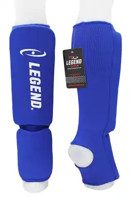 Decathlon Scheenbeschermers Legend Easy Kids/Volwassenen Blauw Elastisch aanbieding