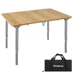 Decathlon Inklapbare tafel Campingtafel Aluminium Bamboe Hout Traploos verstelbaar aanbieding