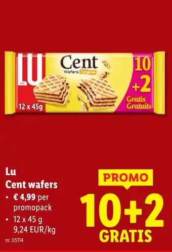 Lidl Lu Cent wafers aanbieding