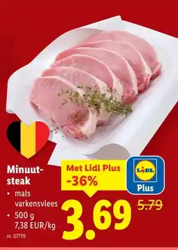 Lidl Minuut- steak aanbieding