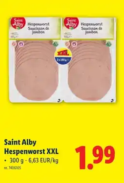 Lidl Saint Alby Hespenworst XXL aanbieding