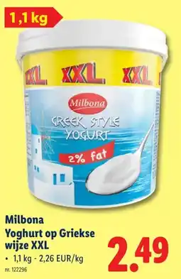 Lidl Milbona Yoghurt op Griekse wijze XXL aanbieding