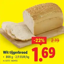 Lidl Wit tijgerbrood aanbieding