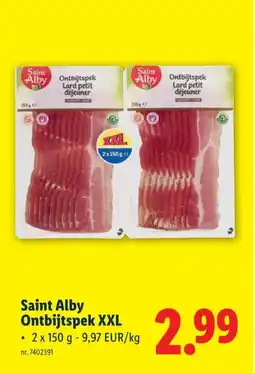 Lidl Saint Alby Ontbijtspek XXL aanbieding