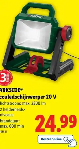 Lidl PARKSIDE Acculedschijnwerper 20 V aanbieding