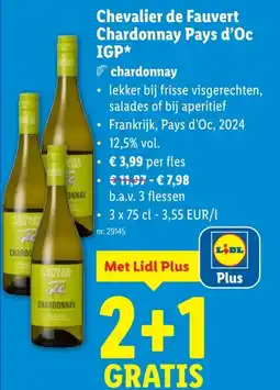 Lidl Chevalier de Fauvert Chardonnay Pays d'Oc IGP aanbieding