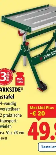 Lidl PARKSIDE Lastafel aanbieding
