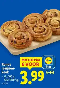 Lidl Ronde rozijnen- koek aanbieding