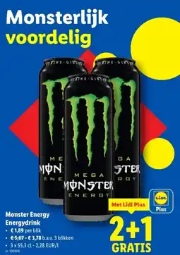 Lidl Monster Energy Energydrink aanbieding