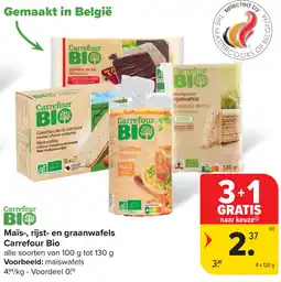Carrefour Maïs-, rijst- en graanwafels Carrefour Bio aanbieding