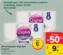 Carrefour Cosynel Wit toiletpapier Giga Roll aanbieding