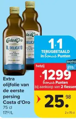Carrefour Costa d'Oro Extra olijfolie van de eerste persing aanbieding