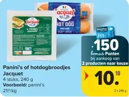 Carrefour Jacquet Panini's of hotdogbroodjes aanbieding