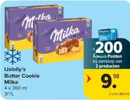 Carrefour Milka IJslolly's Butter Cookie aanbieding