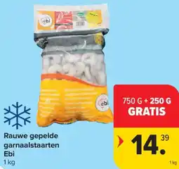 Carrefour Ebi Rauwe gepelde garnaalstaarten aanbieding