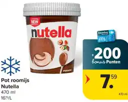 Carrefour Nutella Pot roomijs aanbieding