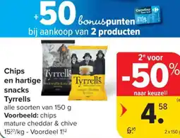 Carrefour Tyrrells Chips en hartige snacks aanbieding